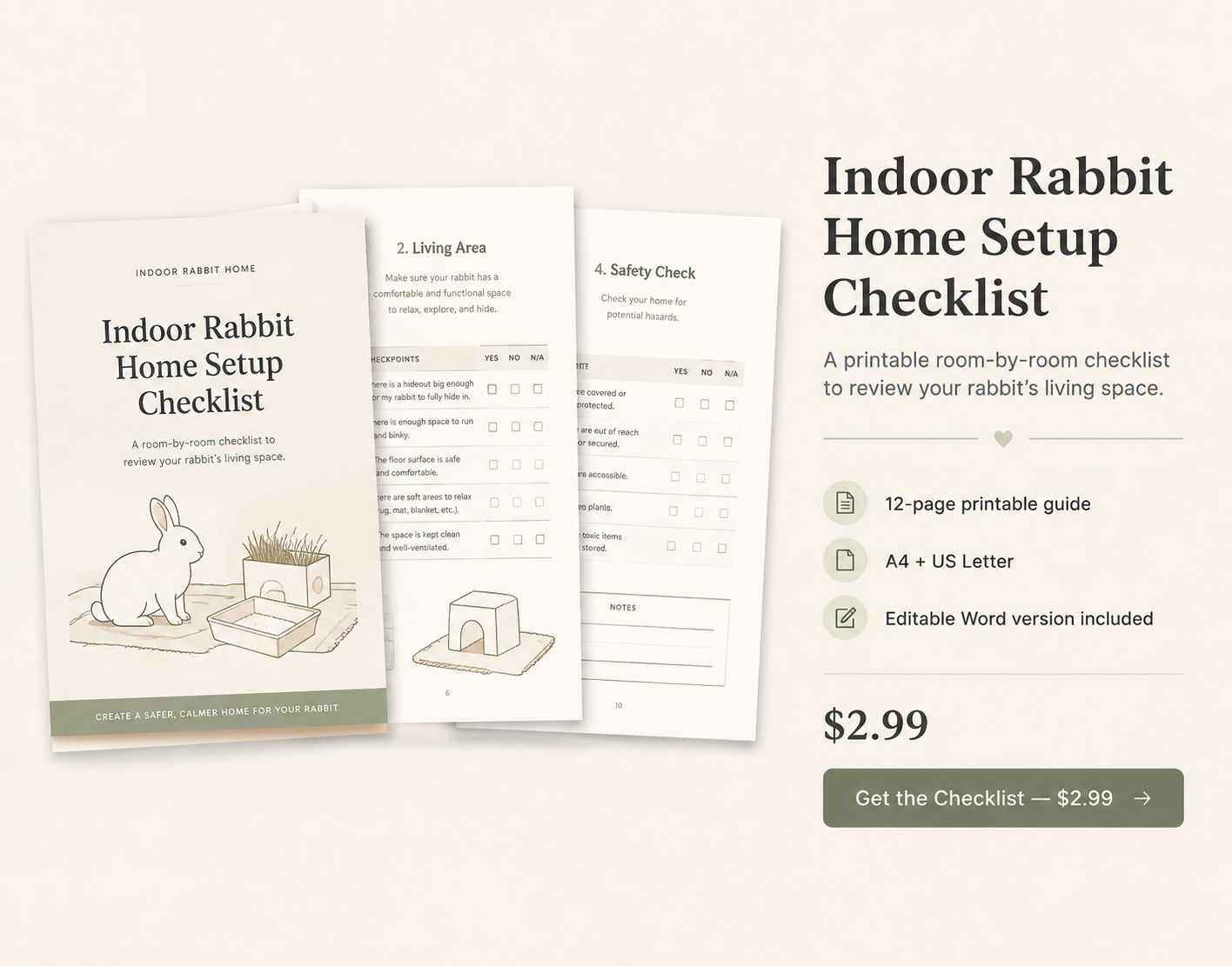 Indoor Rabbit Home Setup Checklist preview